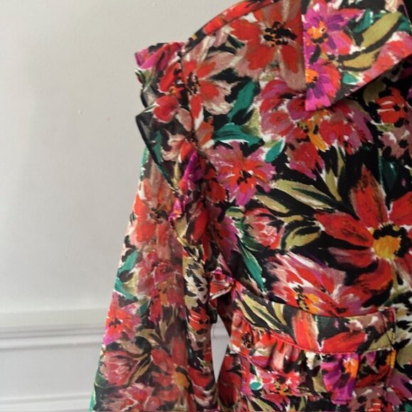 MISA Los Angeles Floral Print Long Sleeve Blouse - Picture 2 of 5